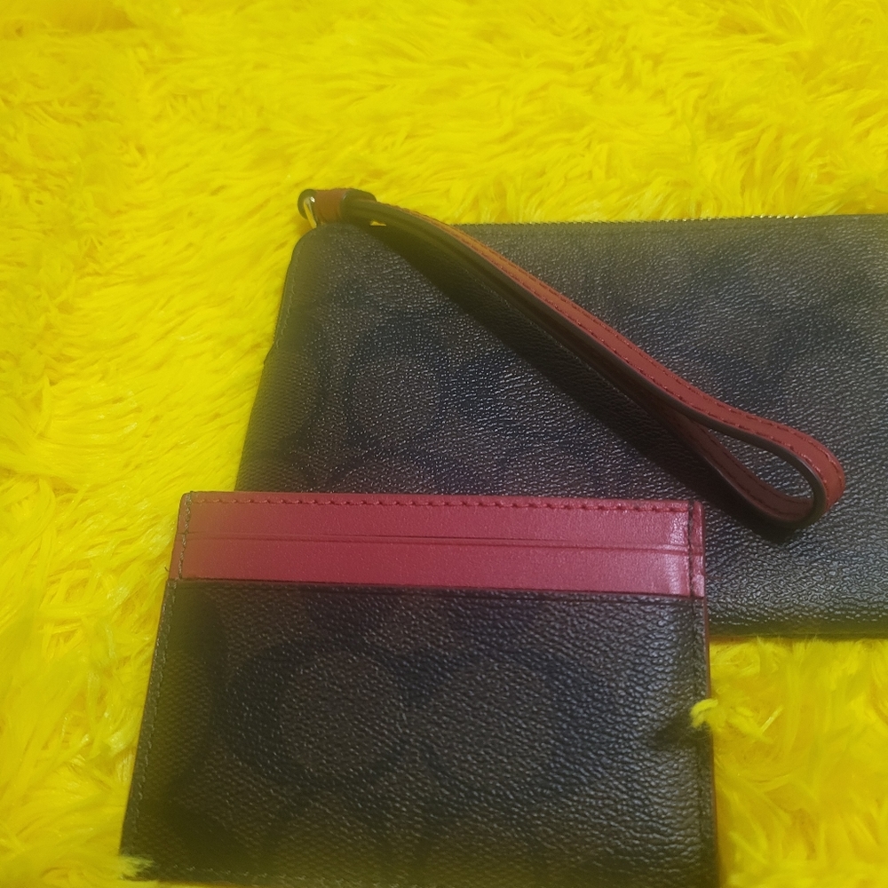 COACH Corner Zip wristlet and card holder